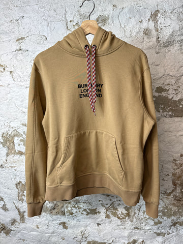 Burberry Brown Embroidered Pullover Hoodie Sz S