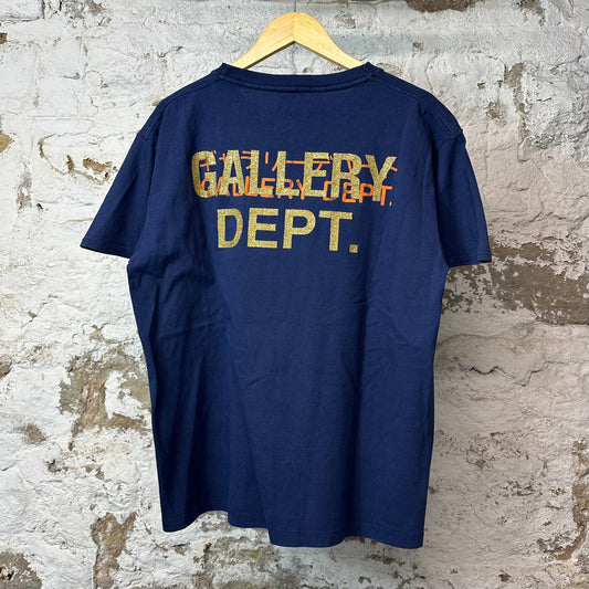Gallery Dept Orange Tokyo Spell T-shirt Navy Sz M