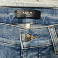 Amiri MX2 Brown Yellow Patch Blue Denim Jeans Sz 28