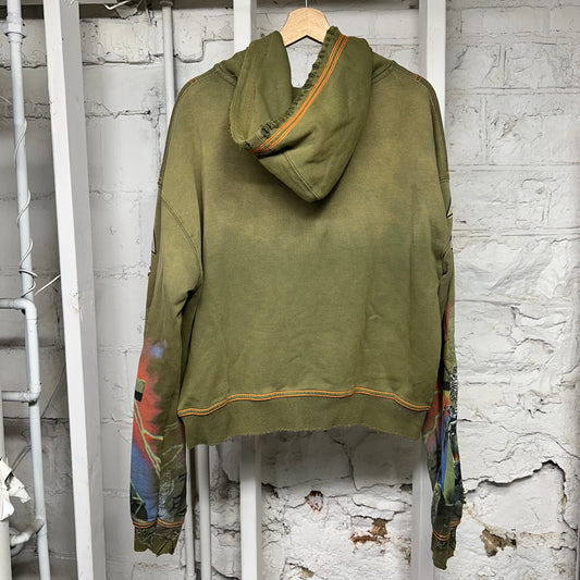 Vale Damned Zip Up Hoodie Green Sz L