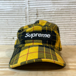 Supreme Washed Chino Twill Camp Cap (FW20) Yellow Tartan Hat