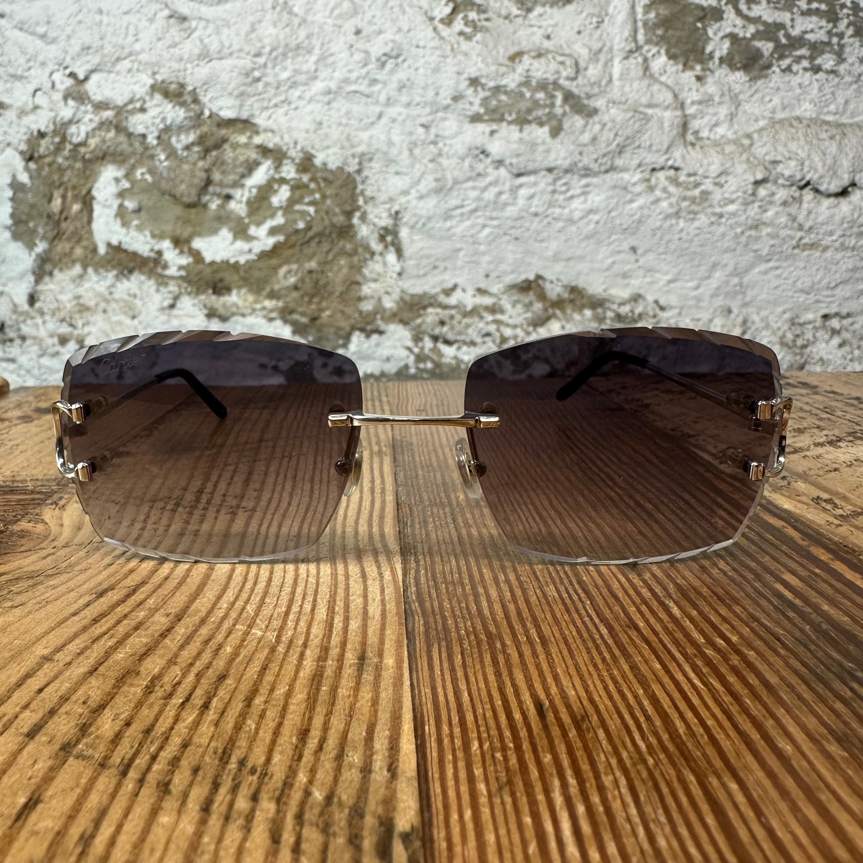 Cartier Gunmetal Gradient Sunglasses W/ Box