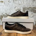 Louis Vuitton Black Patent Brown Monogram Frontrow Sneaker Sz 6 (38)