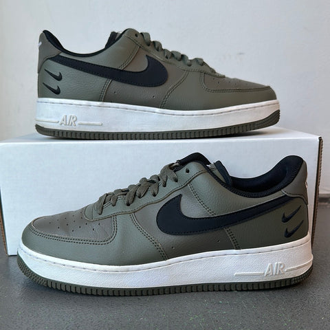 Nike Air Force 1 Low Olive Black Double Swoosh Sz 9