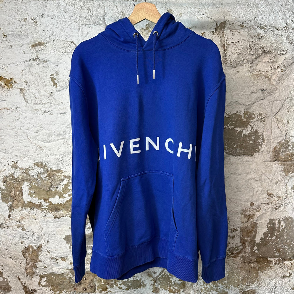 Givenchy White Spellout Blue Hoodie Sz M