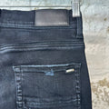 Amiri MX1 Camo Patch Black Denim Jeans Sz 29