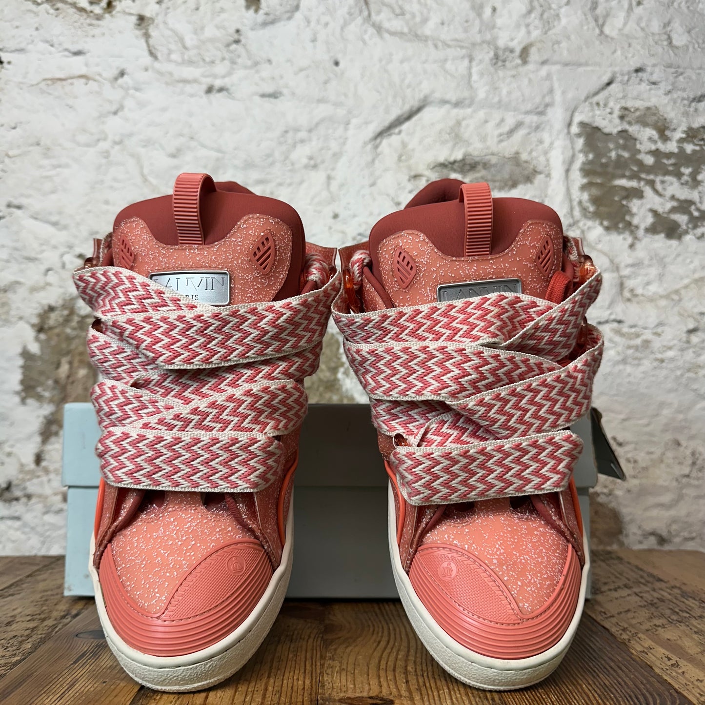 Lanvin Curb Pink Speckle White Sneaker Sz 11 (44)