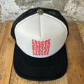 Chrome Hearts Red Eyechart White Black Trucker Hat
