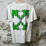Off White Green X White T-Shirt Sz M