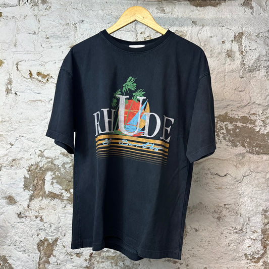 Rhude St Barths Sailboat T-shirt Black Sz S