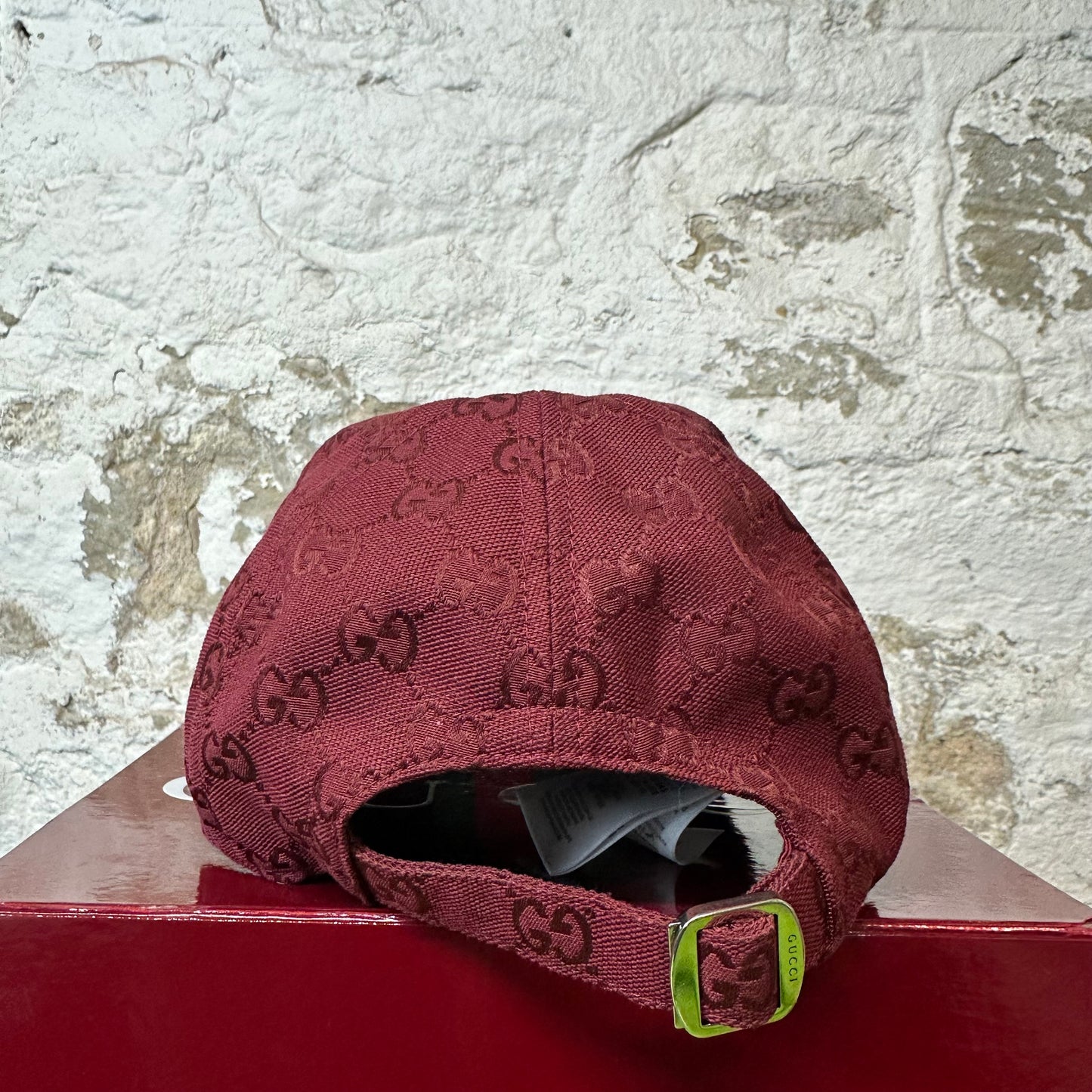 Gucci GG Monogram Burgundy Hat Sz M W/ Box
