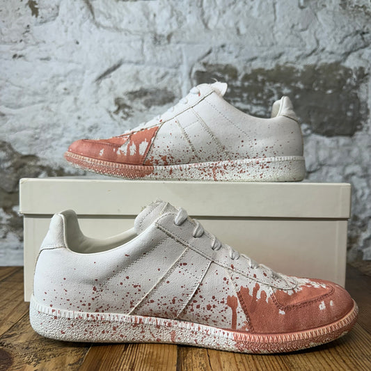 Maison Margiela Replica White Pink Paint Splatter Sneaker Sz 9 (42)