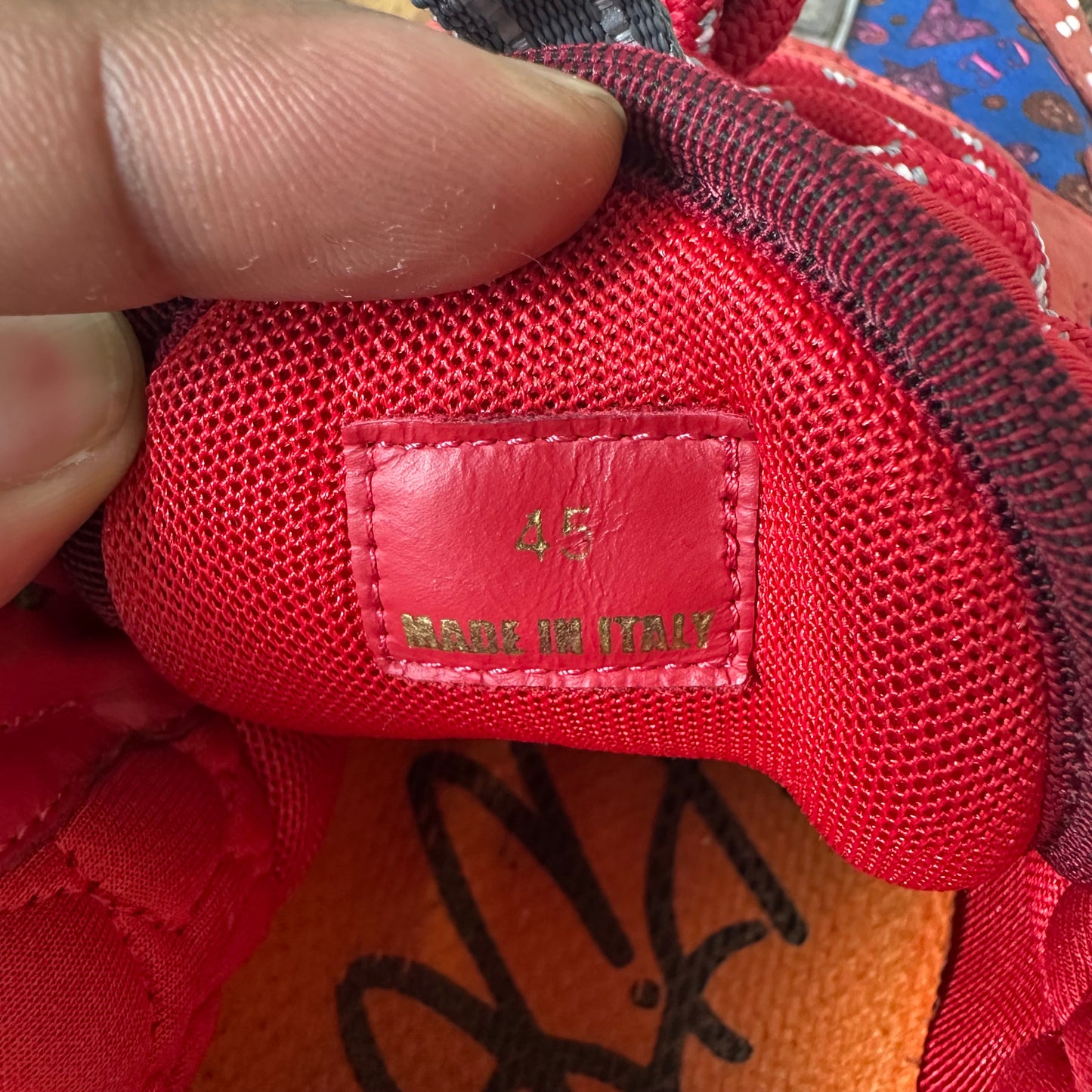 Versace Chain Reaction Red Blue White Sneaker Sz 12 (45)