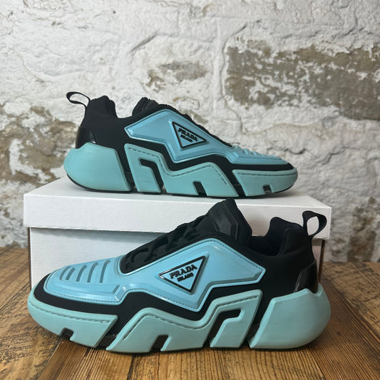 Prada Techno Teal Blue Black Sneaker Sz 8