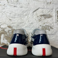 Prada Americas Cup Navy Patent Gray White Sneaker Sz 9