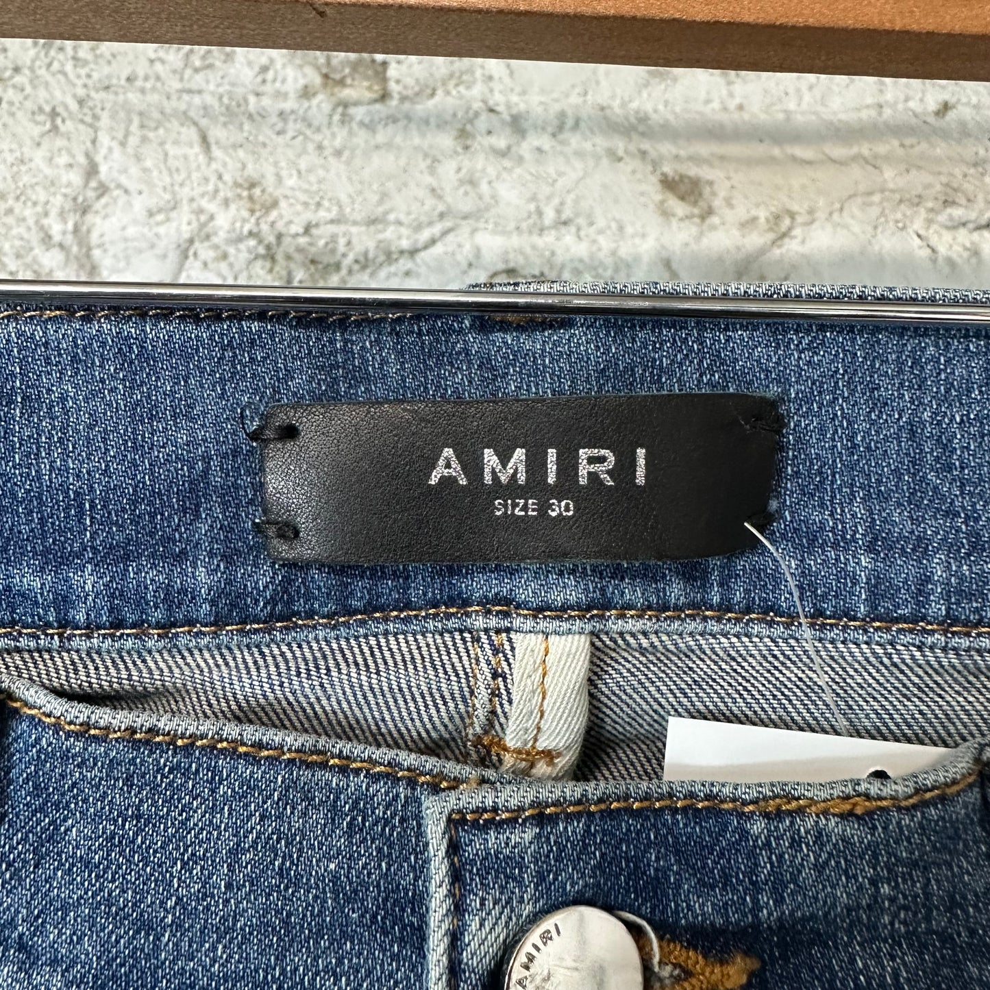 Amiri MX1 Green Plaid Flannel Dark Blue Denim Jeans Sz 30