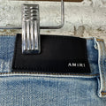 Amiri Knee Hole Plain Blue Denim Jeans Sz 34