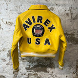 Avirex All Americans Yellow Leather Jacket Sz M (Womens)