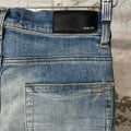 Amiri White AM Stripe Blue Denim Jeans Sz 28