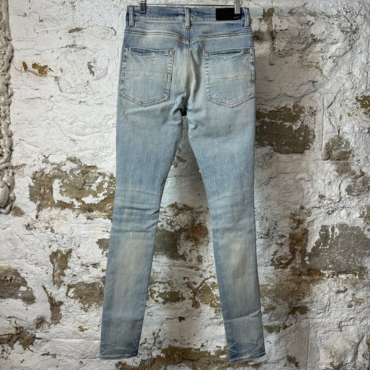 Amiri Multicolor Paisley Blue Denim Jeans Sz 29