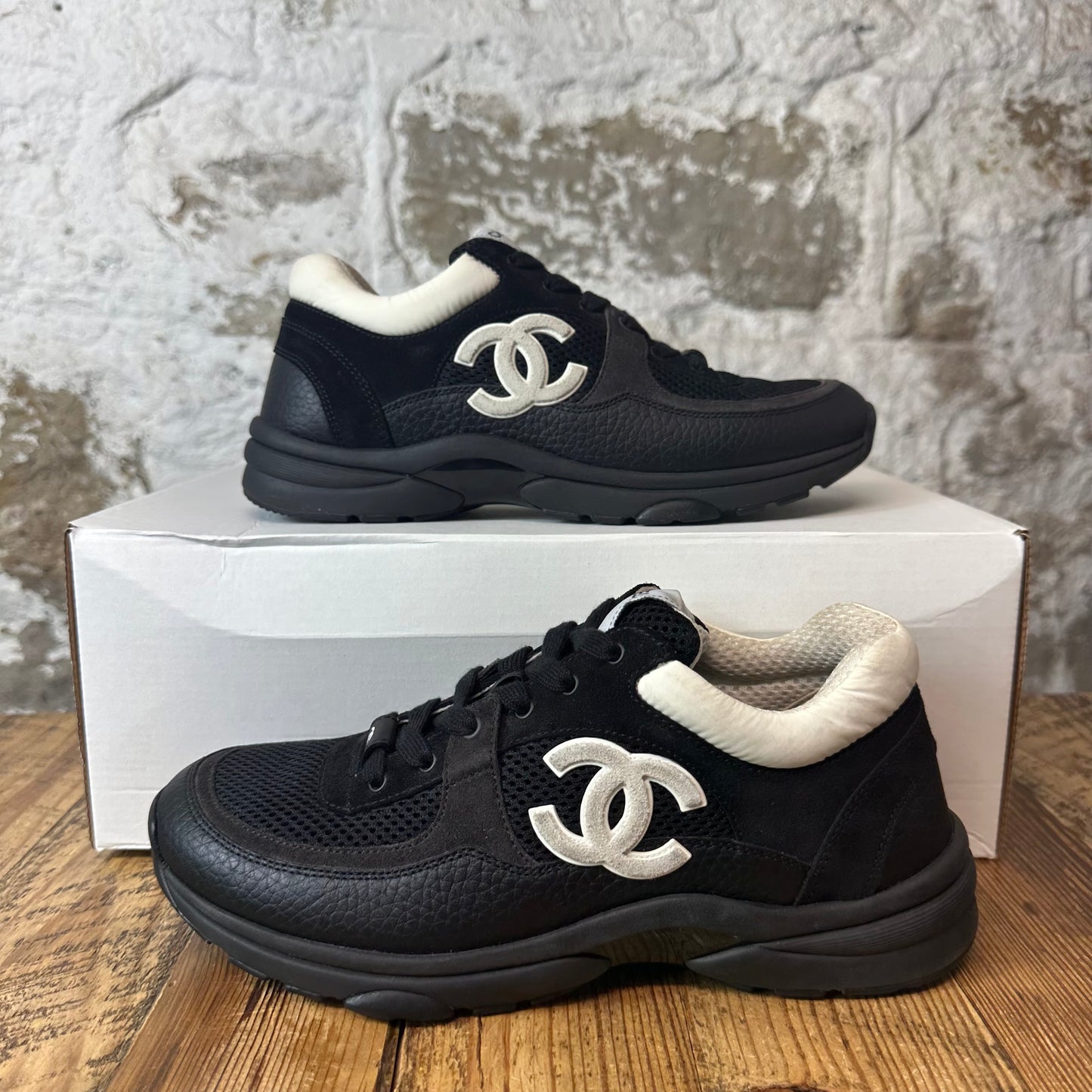 Chanel CC Black White Sneaker Sz 6.5 (39)