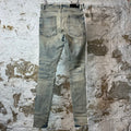 Amiri White Stripe Acid Wash Blue Denim Jeans Sz 30