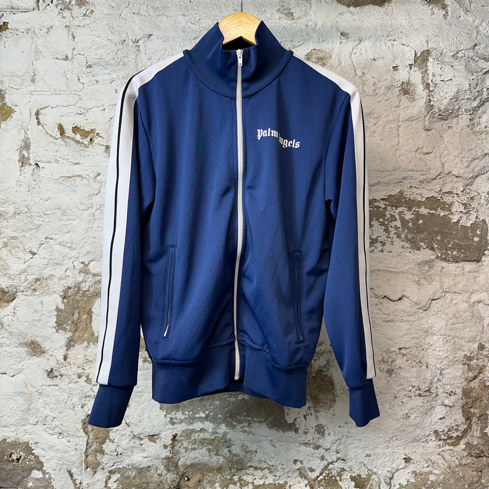 Palm Angels Navy Gloss Track Jacket Sz M