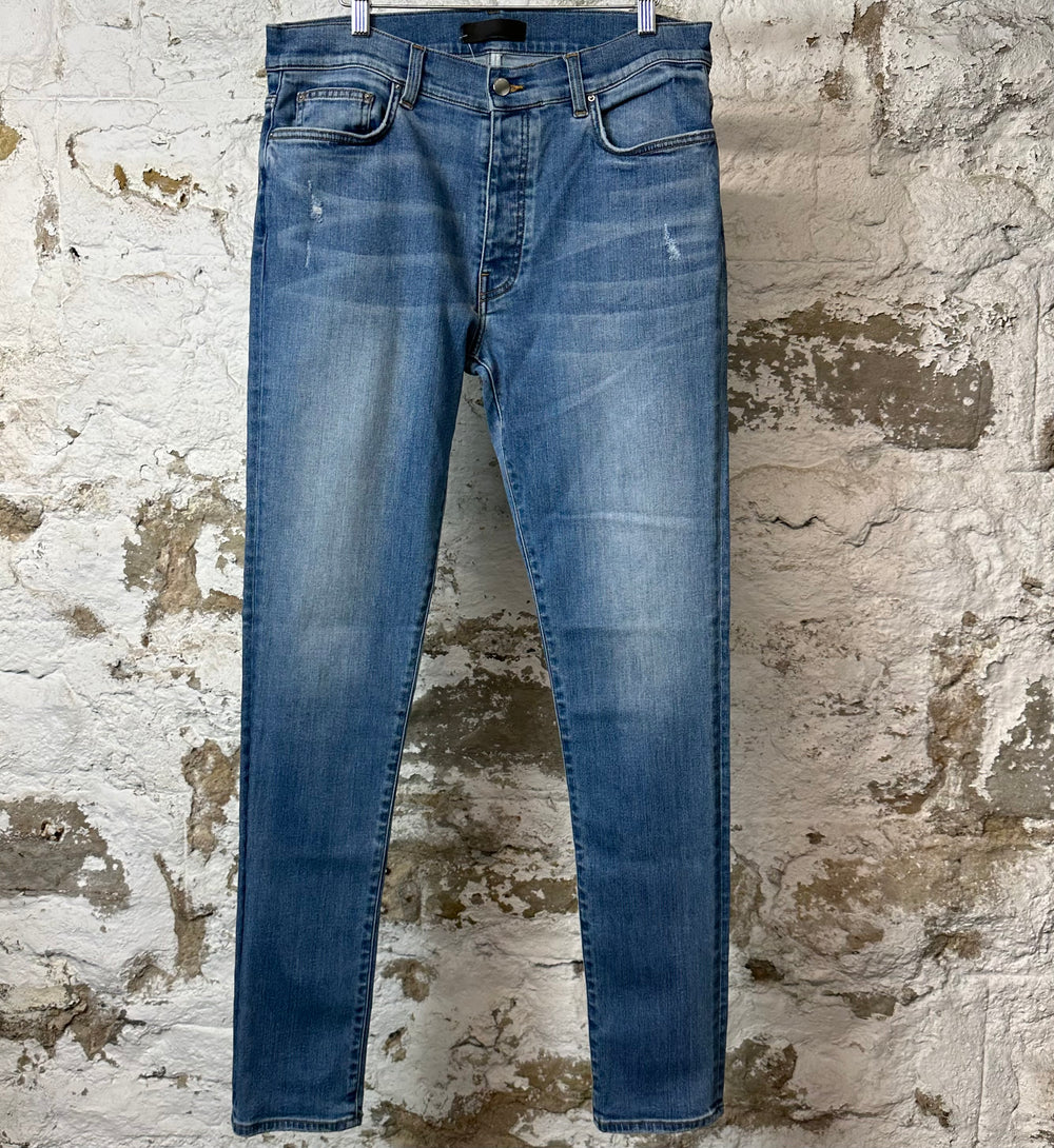 Amiri Plain Blue Denim Jeans Sz 34