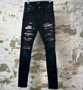 Amiri Mx1 Red Tie Dye Black Denim Jeans Sz 30