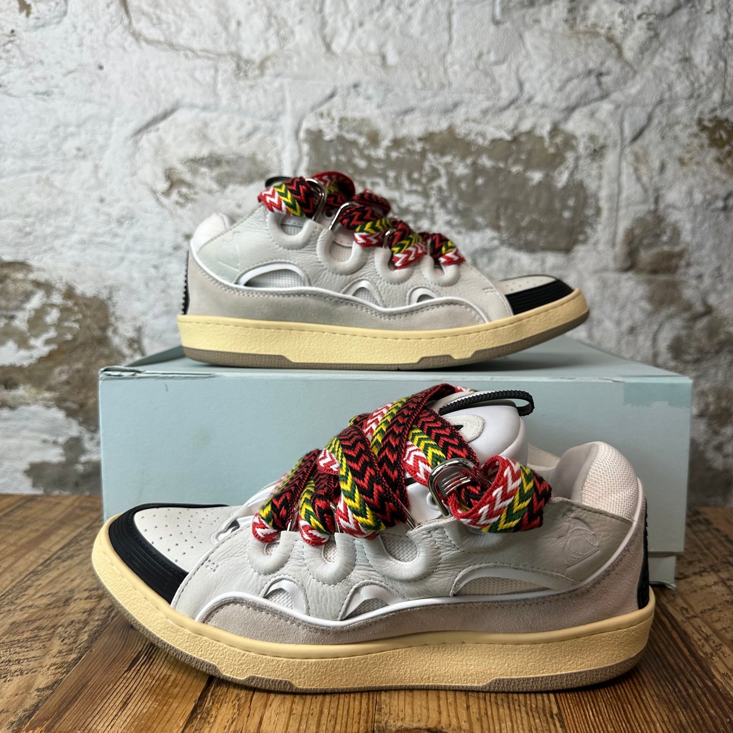 Lanvin Curb Multicolor Lace Grey Sneaker Sz 11 (44) DS