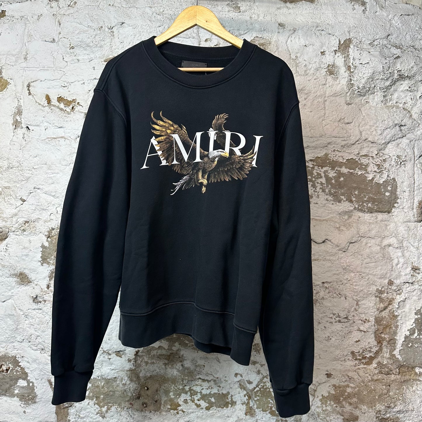 Amiri Eagle Spellout Crewneck Black Sz XL