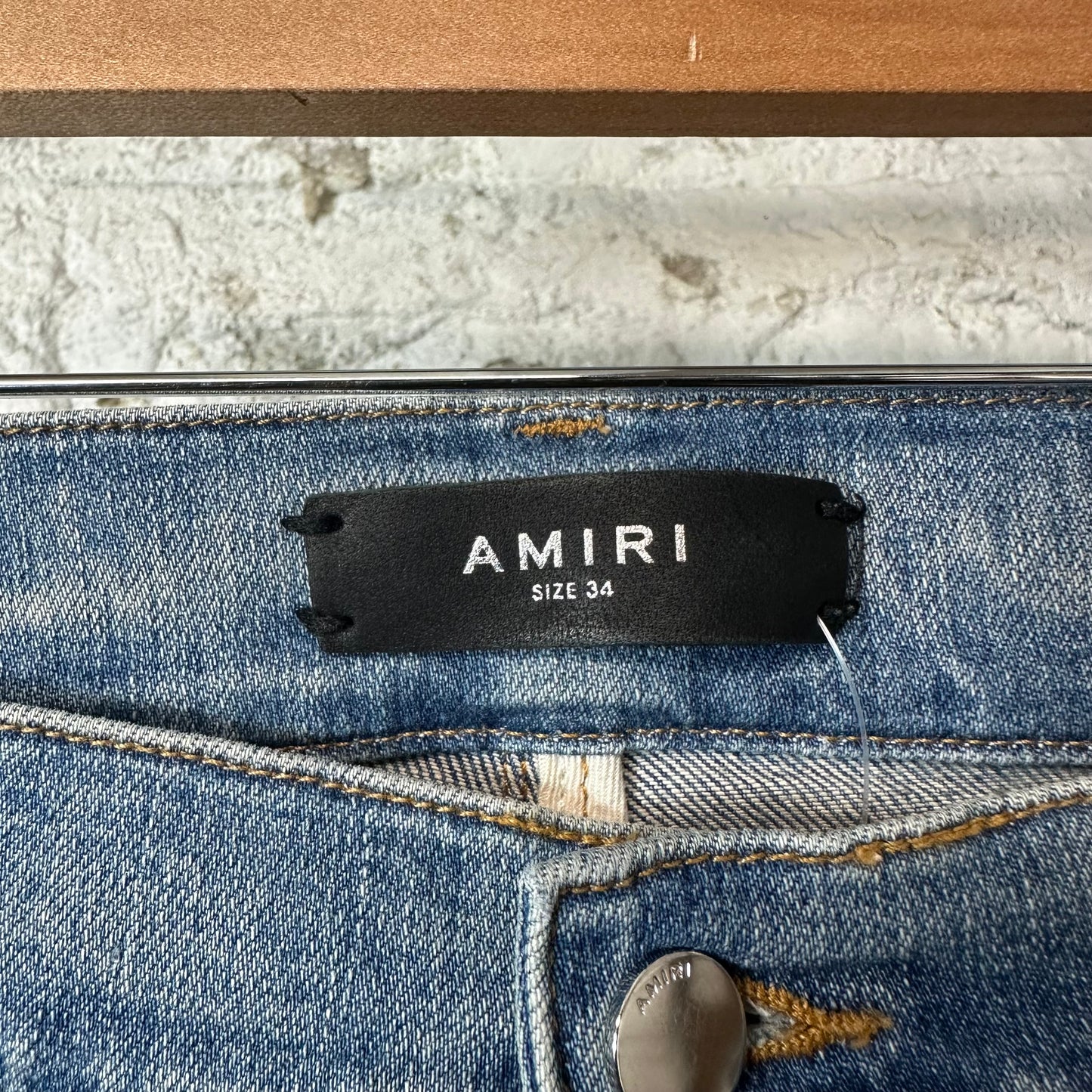 Amiri MX1 Multicolor Flannel Blue Denim Jeans Sz 34