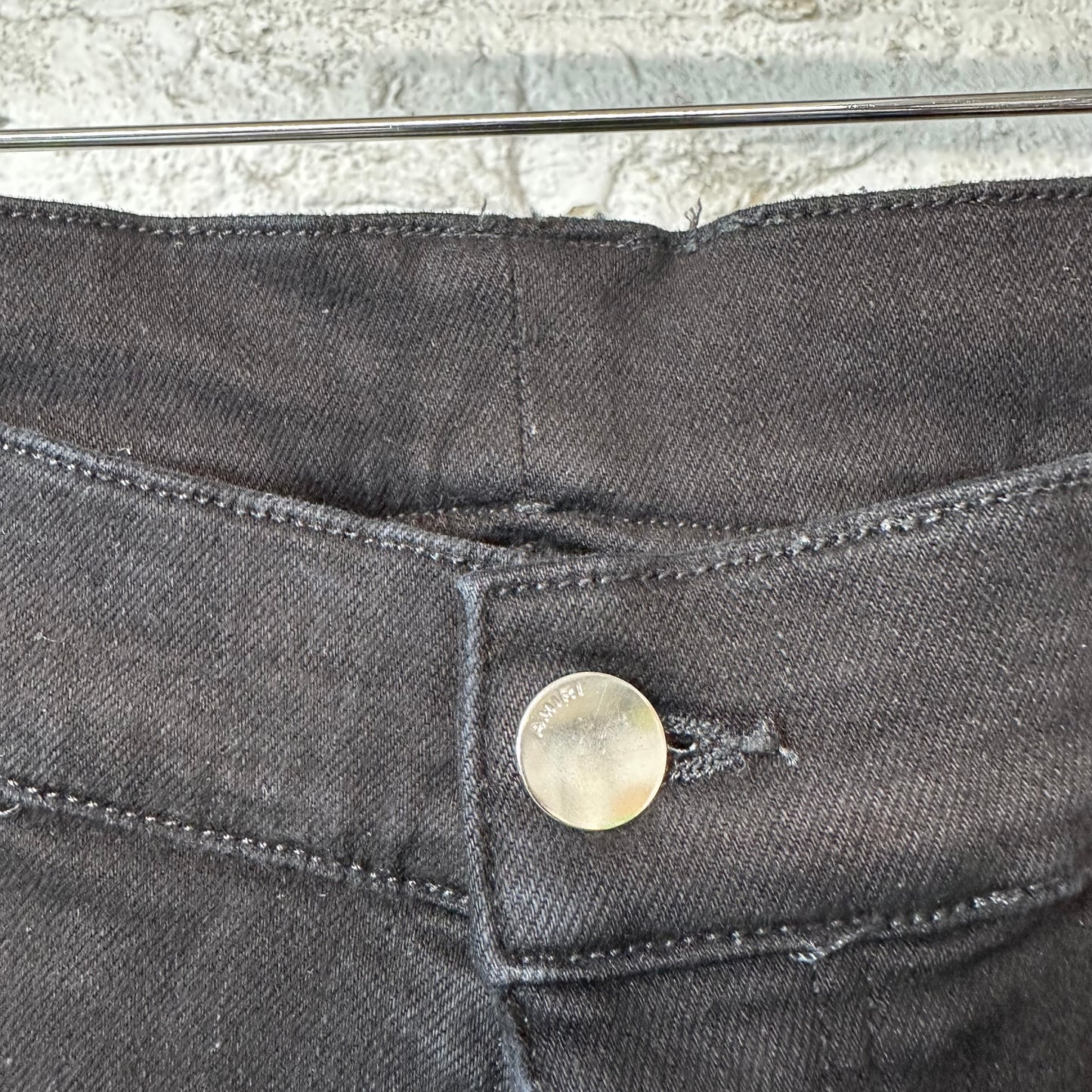Amiri MX1 Cheetah Print Black Denim Jeans Sz 40