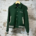 Amiri Cream Bone Varsity Jacket Green Sz M (48)