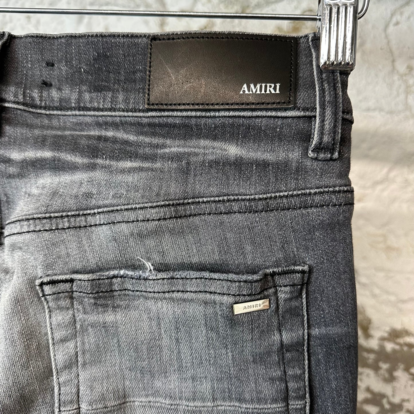 Amiri MX1 Red Suede Grey Denim Jeans Sz 30 DS