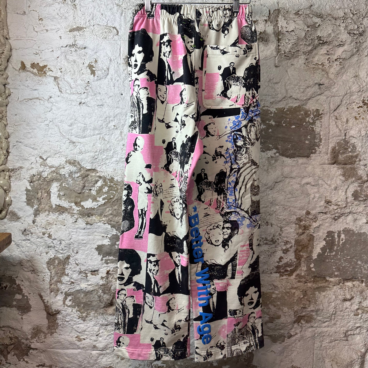 Better With Age Pink White Skeeter Sweatpants Sz S
