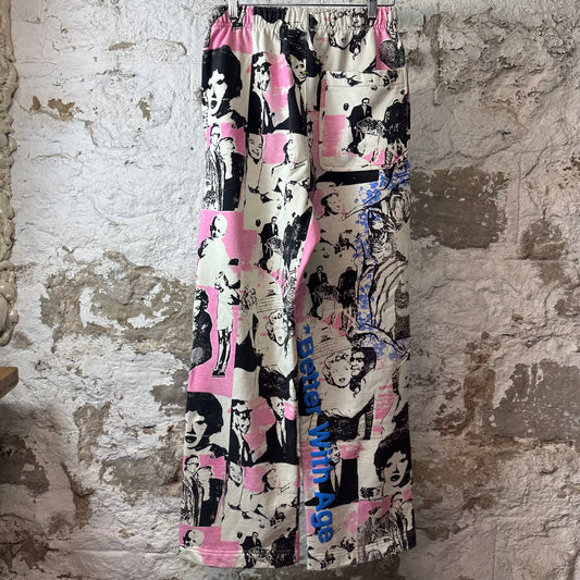 Better With Age Pink White Skeeter Sweatpants Sz S