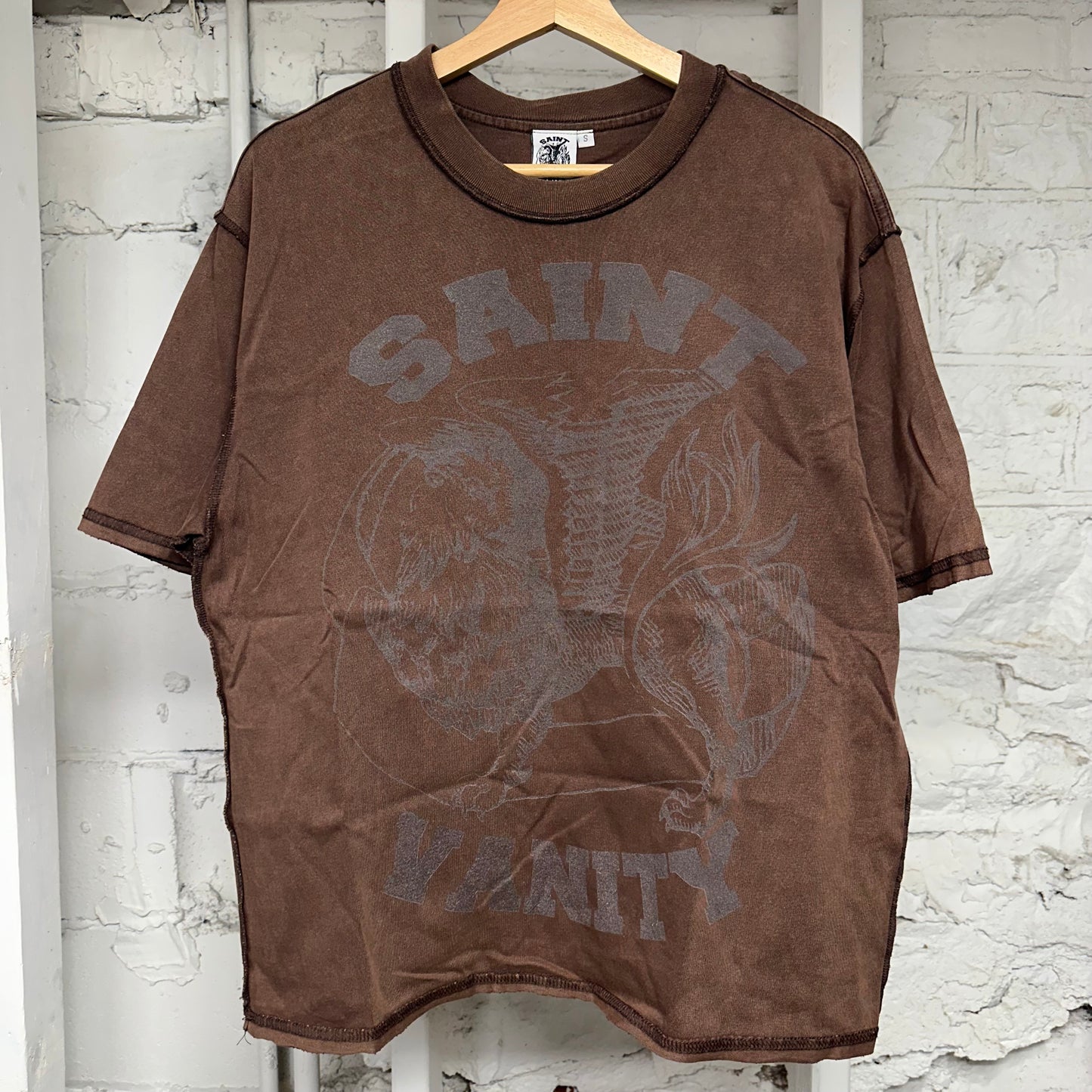 Saint Vanity Brown Griffin T-Shirt Sz S