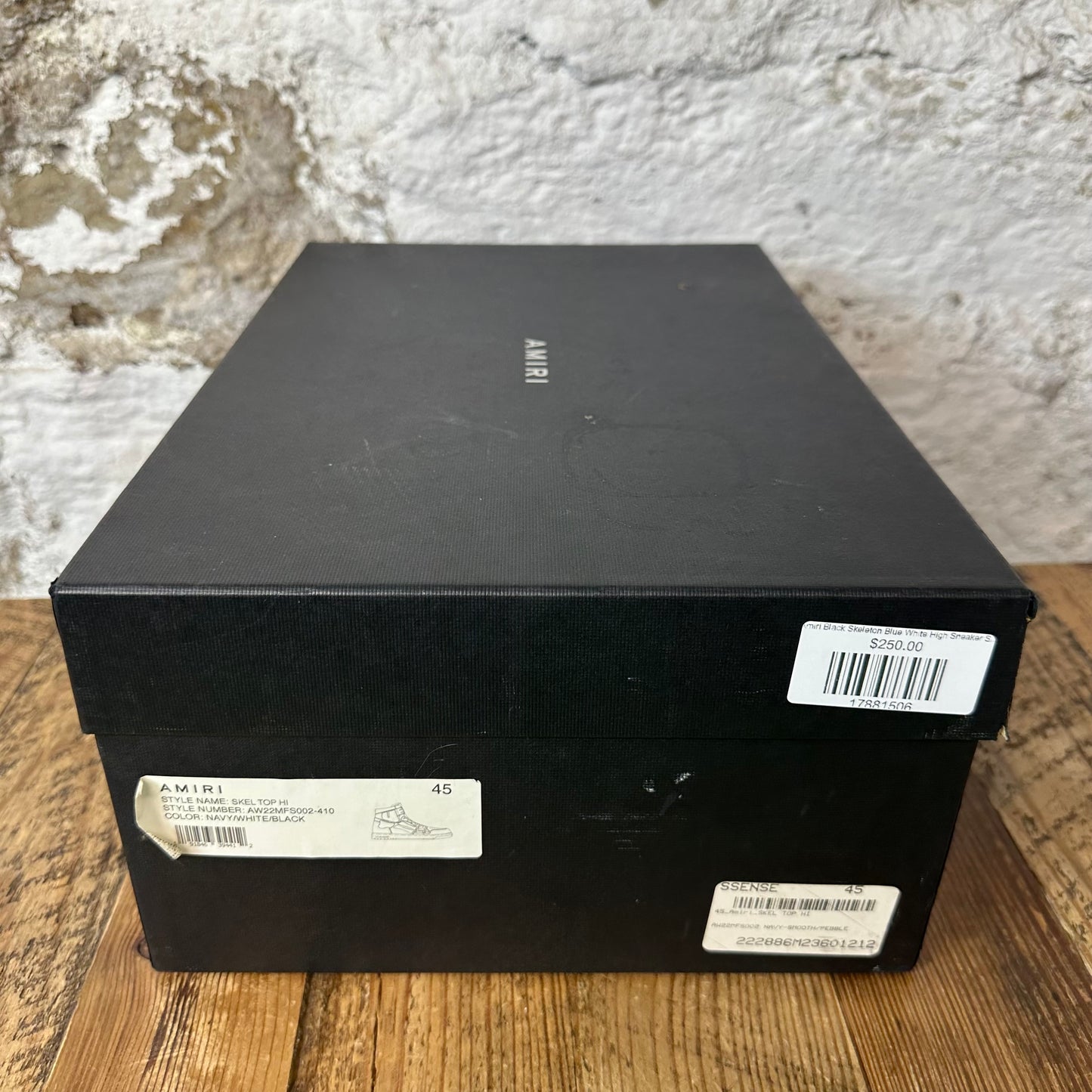 Amiri Black Skeleton Blue White High Sneaker Sz 12 (45)