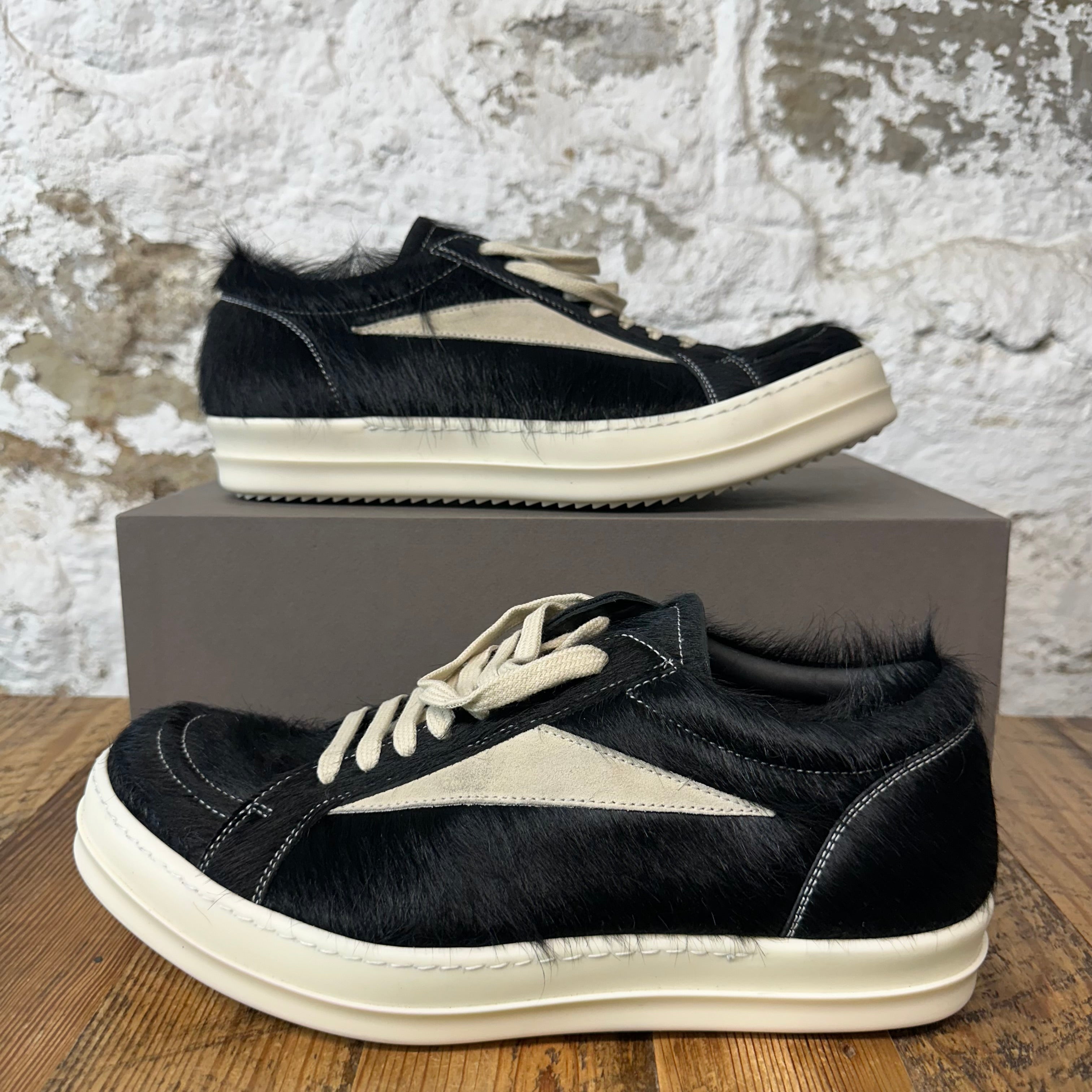 Rick Owens Pony Hair Black Milk Vintage Sneaker DS