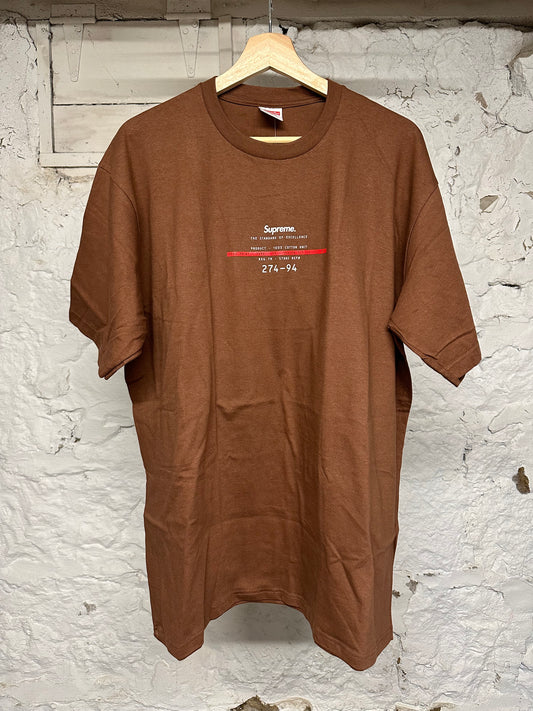 Supreme Standard Brown T-Shirt Sz XL DS