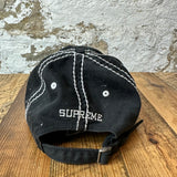 Supreme Striped Spell Black Hat