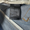 Amiri MX1 Black Leather Dark Blue Denim Jeans Sz 34