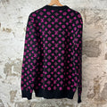 Louis Vuitton Pink Monogram Black Sweater Sz XL