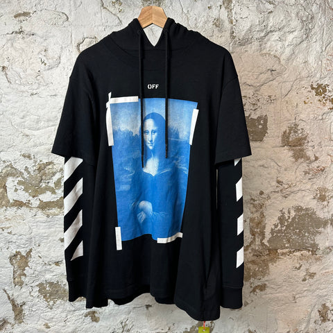 Off White Mona Lisa T-shirt Hoodie Black Sz S