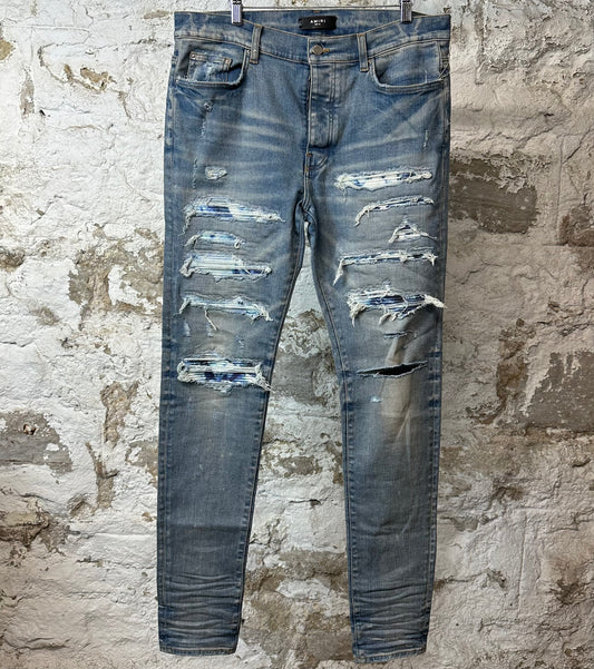 Amiri MX1 Blue Tie Dye Blue Denim Jeans Sz 36
