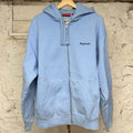 Supreme Crest Light Blue Zip Up Hoodie Sz L