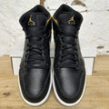 Air Jordan 1 Mid Black Metallic gold Sz 12