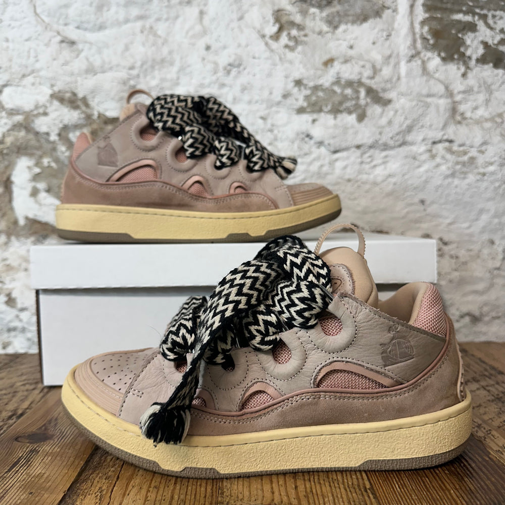 Lanvin Curb Black White Lace Pink Sneaker Sz 6.5 (39)