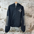 Rhude Cross Zip Up Black Hoodie